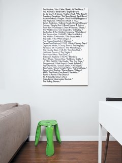 Pozner fills down time with creative projects, such as the "List Art" canvas featuring his favorite bands.