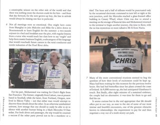 Here we have a pair of photos of drivers waiting to pick up their passengers at the airport. De Botton muses on what they might be doing, who they're meeting, and what shape global travel takes because of it.