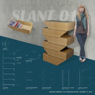 Slant01, a custom chest-of-drawers, by New York School of Interior Design student Shannon Andrews.