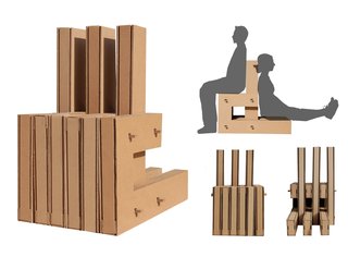 Chair Design, inspired by Shigeru Ban's 10-Unit System, by Illinois Institute of Technology architecture student Fariha Abdul Wajid.