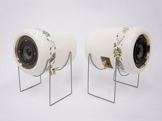 Ceramic speakers, by Emily Carr University of Art & Design industrial design student Tom Chung.