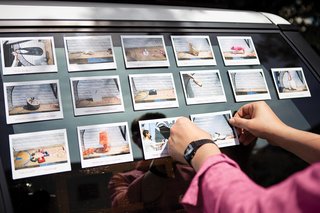 Polaroids are taken of each object, with the "subcode" written on the bottom.