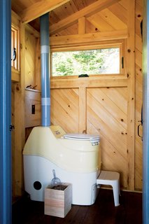 Since septic systems are impossibilities on Criehaven, the Porters chose a Sun-Mar self-contained composting toilet as the ideal alternative.