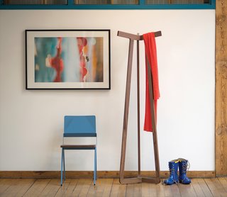 Furniture Design: Misewell - Photo 1 of 5 - Here's their handsome Stretch coat rack, next to the metal-and-walnut Lockwood chair.