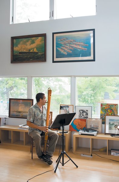 Carpenter, a former professional musician, spends considerable time playing several instruments around the house, including his bass recorder.