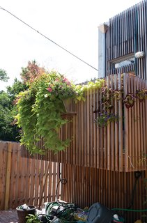 His patio was constructed with bricks salvaged in the excavation process.