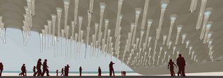 Renewable energy structure meets futuristic concert venue with the "Solar Organ" design. A thermoacoustic hot air engine would transform solar energy into electricity and sound, which is then emitted out of the glass resonator tubes above. The beauty of this design is that its tonal mechanics can be manipulated, allowing composers and musicians to customize the musical scale to fit their own solar-powered melodies.<br><br>Design by: Sarat Babu, Andrew Brand, Gianpaolo Fusari, Matt Johnson, and Nick Reddall (Bread LTD)