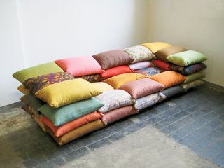 Kind of New - Photo 14 of 15 - The cushioned sofa was originally a project in which Högner made a sofa from sandbags. This iteration takes the sofa's smallest component--the pillow--and builds up.