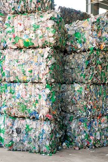 Eight to ten trailer truckloads of PET bales—each measuring 80 cubic feet and consisting of 20,000 bottles—arrive for processing every weekday.