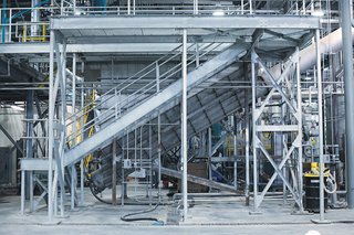 A view of the heavy machinery inside the New United Resource Recovery Corporation recycling plant in Spartanburg, South Carolina.