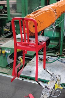 The 111 Navy chairs are exact replicas of the beloved aluminum originals, down to the faux weld points on the backside.