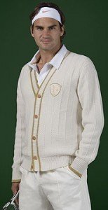 Roger Federer wore this handsome cardigan at Wimbledon 2008, where he took second place.