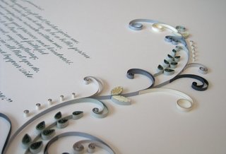 Friday Finds 1.28.11 - Photo 2 of 5 - A quilled marriage certificate featured on All Things Paper.