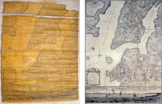 The restoration of the "Plan of the City of New York" map from 1770 as shown on the New York Times' website.