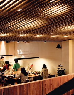 Five Boroughs in 48 Hours - Photo 15 of 32 - With its orderly rope-covered ceiling and sleek bars of light, Minnis Shabu Shabu, John Hsu's restaurant, is purposely at odds with Flushing's aesthetic.