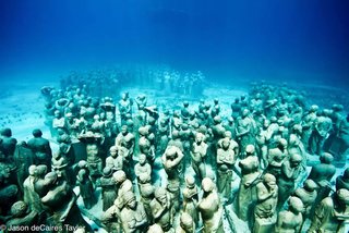 Friday Finds 2.11.11 - Photo 3 of 5 - The Museum of Underwater Modern Art in Mexico is comprised of lifesize cement sculptures, all created by Jason deCaires Taylor