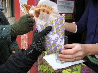 Bolani is an Afghan turnover filled with either pumpkin, spinach, lentils, or potatoes and leeks. It's packaged in a custom-designed wrapper that includes interviews with Afghans both in Afghanistan and the United States on subjects ranging from Afghan food and culture to the current geopolitical turmoil.