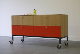 Viola Park's New Kitchen Islands - Photo 4 of 5 - Also in the new line is the A series of kitchens. The A.1 features drawers and a wheeled option. The third line (the C line) is similar to the B line but substitutes partially open drawer units for the open shelves.