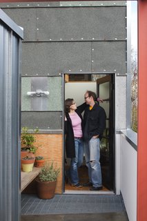 The exterior is a mix of asphalt roll roofing, SnapLock metal panels, and Hardipanel. "The cladding was something I had fantasized about for a long time," Hale says. "Most clients wouldn't be psyched about it—who knows if I'll be psyched about it in five years." But for now, the house is home to a very happy family.