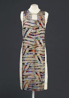 Art and Fashion by Sonia Delaunay - Photo 4 of 15 - Dress, designed by Sonia Delaunay, France, 1925-28. Printed silk satin with metallic embroidery. Musée de la Mode de la Ville de Paris, Galliera. © L & M SERVICES B.V. The Hague 20100623.