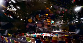 The Seed conference center in Istanbul has an auditorium filled with 300 Spira chairs by Lammhults that span the color spaectrum.