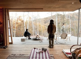 Even in cold weather, they open the sliding doors to let the fresh air in.