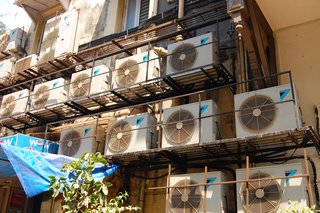 Things as everyday as air conditioning fans create interesting grid patterns.