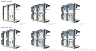 HelioTrace Robotic Facade - Photo 3 of 4 - Each HelioTrace shade works independently, so an infinite range of combinations is possible; individual shades can respond to specific conditions along the face of a building. © SOM.
