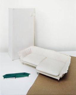 Although Förster favors paper, she occasionally makes models out of fabric, including this foot-long, 2.9-inch-tall Grand sofa. "I wanted it to have an improvised feeling, very casual and sexy looking," she says.