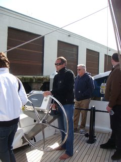 Friday Finds 4.22.11 - Photo 6 of 7 - Here's Mike Horn at the helm, steering the 115-foot-long boat out of Pier 40, where it was docked. He's circumnavigated the globe five times and his crew of two others arrived in San Francisco from Japan, a harrowing journey as they were caught in the tsunami.