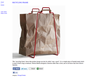 Crap = Good - Photo 1 of 2 - Here's a glimpse of the Recycling Frame by designer Helena Mattila.