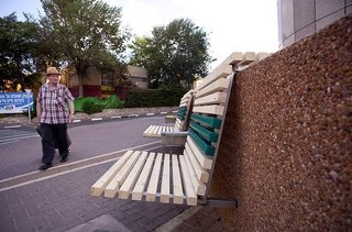 72 Hour Urban Action - Photo 6 of 6 - An example of the newly installed benches outside the Tower building.