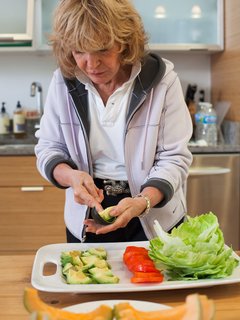 Church prepares a healthy lunch.