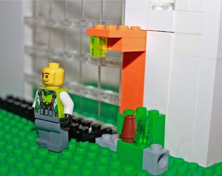 Building the Maxon House: Week 12 - Photo 1 of 11 - As part of the process in hiring the architects the entire family was able to visit a range of projects by Tom Kundig. One of our favorites was The Brain. Here, a Lego model representing the entrance to the Brain Studio. No detail is overlooked from the entry canopy to the lighting. One of the best ways to get the kids involved was to let them make their own house creations and try to mimic some of Kundig's projects on their own (and with the help of their dad!).
