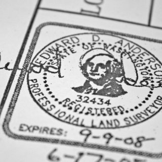Building the Maxon House: Week 15 - Photo 6 of 7 - The official stamp of our surveyor, Mead Gilman Associates. Nothing is official until its signed, stamped, sealed and delivered.