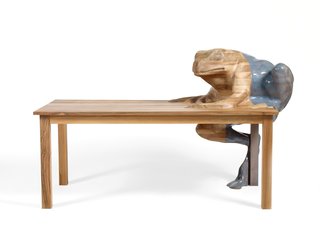 2009Frog Table for Galerie Kreo. "For me, decoration is a bridge between user and object. With Frog Table, I was trying to see how far I could take it." —Hella Jongerius