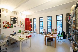 Another view of Jongerius's studio, full of colorful evidence of creativity at work.