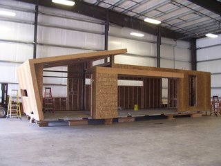 The pieceHome under construction in a warehouse in Kalamath Falls, Oregon.