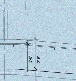 Design detail of the entrance ramp to Maxon House. Crafted of steel with a folded plate handle, the ramp literally raises you up to the trees into the main residence.