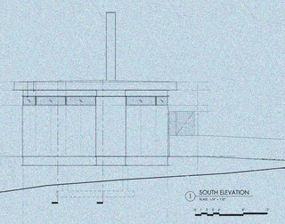 An exterior elevation of the proposed residence during the schematic phase of the project.