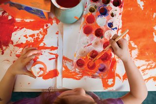 Maelle paints up a storm.