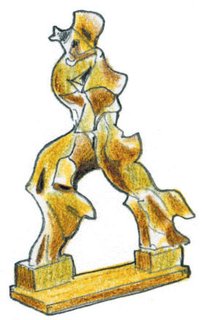 Un'Introduzione al Disegno Italiano - Photo 3 of 61 - 1913<br><br>Boccioni completes his sculpture <br><br>Unique Forms of Continuity in Space.