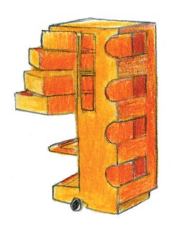 Un'Introduzione al Disegno Italiano - Photo 34 of 61 - 1970<br><br>0Joe Colombo designs Boby Storage Trolly.
