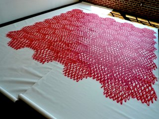 A canvas created at a fundraiser for Materials & Applications will be auctioned off at Dwell on Design.