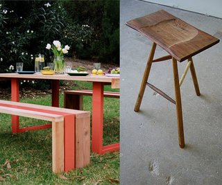 Design Truck - Photo 5 of 6 - Scout Regalia's White Oak Table Set and Sam Moyer's Three-Legged Stool.