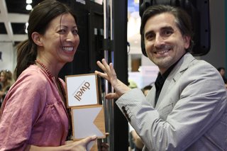 Modern World Award Winners Announced - Photo 3 of 3 - Dwell's Alli Takido and Michael Sylvester with the awards presented to the winners.
