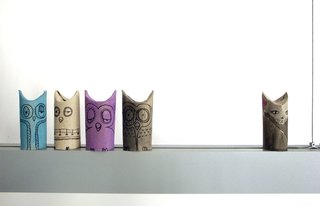 TP rolls cum owls and cats as seen on El Hada de Papel.