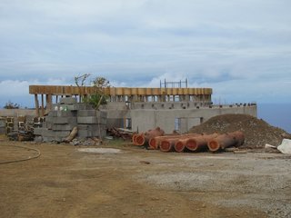 Easter Island's Visitor's Center - Photo 1 of 6 - Here's a view of the Visitor Center under construction, in October 2010. You can see the shell of the original warden's station. Photo by Eduardo Villafrana/World Monuments Fund.