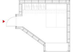 The floor plan of the guesthouse.
