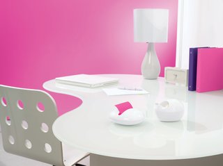 Despite their high-floss finishes and bulbous shapes, the Pebble Collection by Karim dispensers blend in well on this desktop.